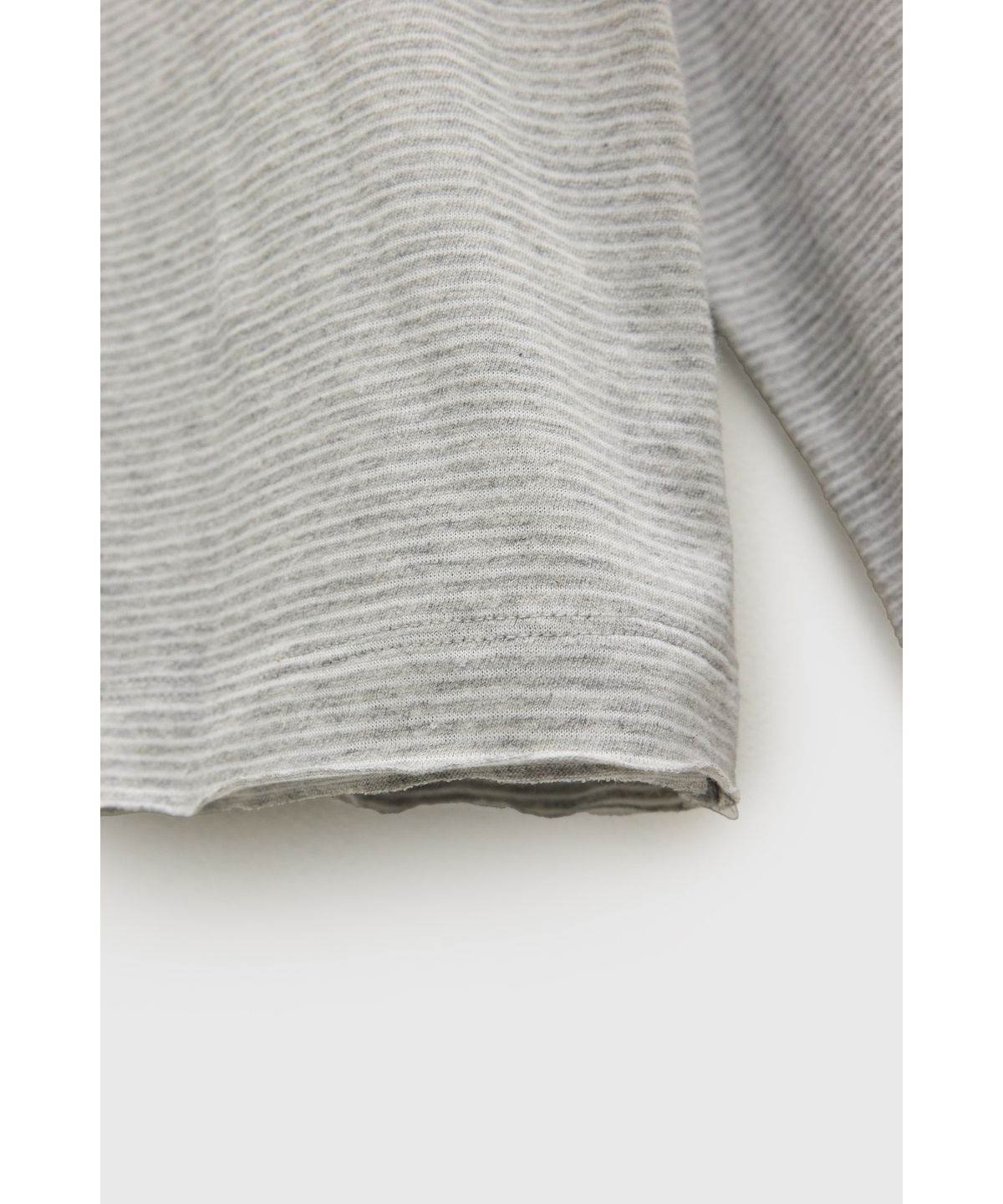 유스(YOUTH) Boat-neck Stripe T-shirt - Melange Grey