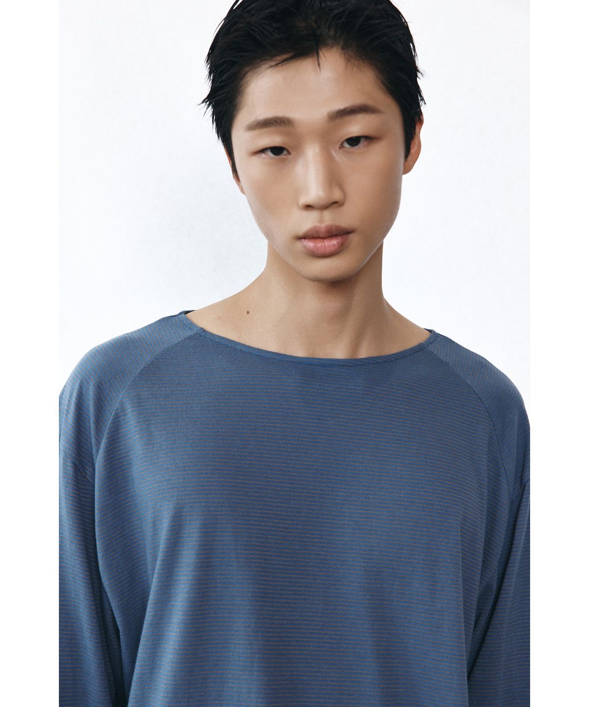 유스(YOUTH) Boat-neck Stripe T-shirt - Blue