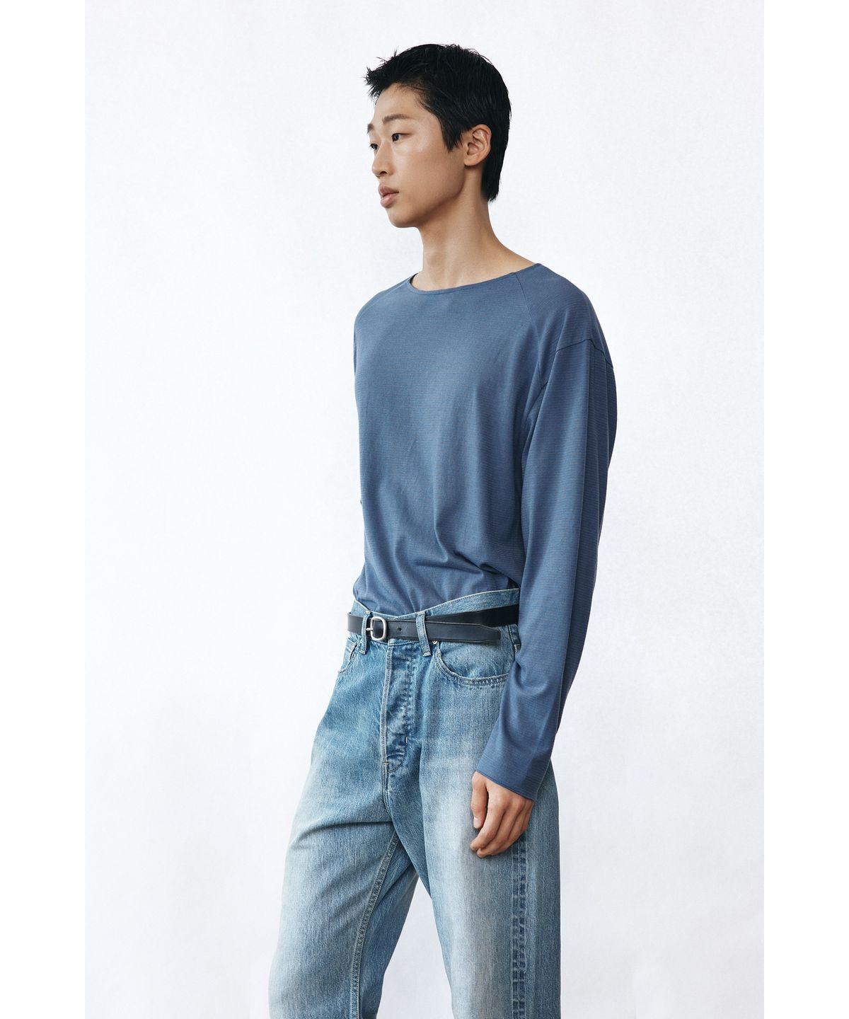유스(YOUTH) Boat-neck Stripe T-shirt - Blue