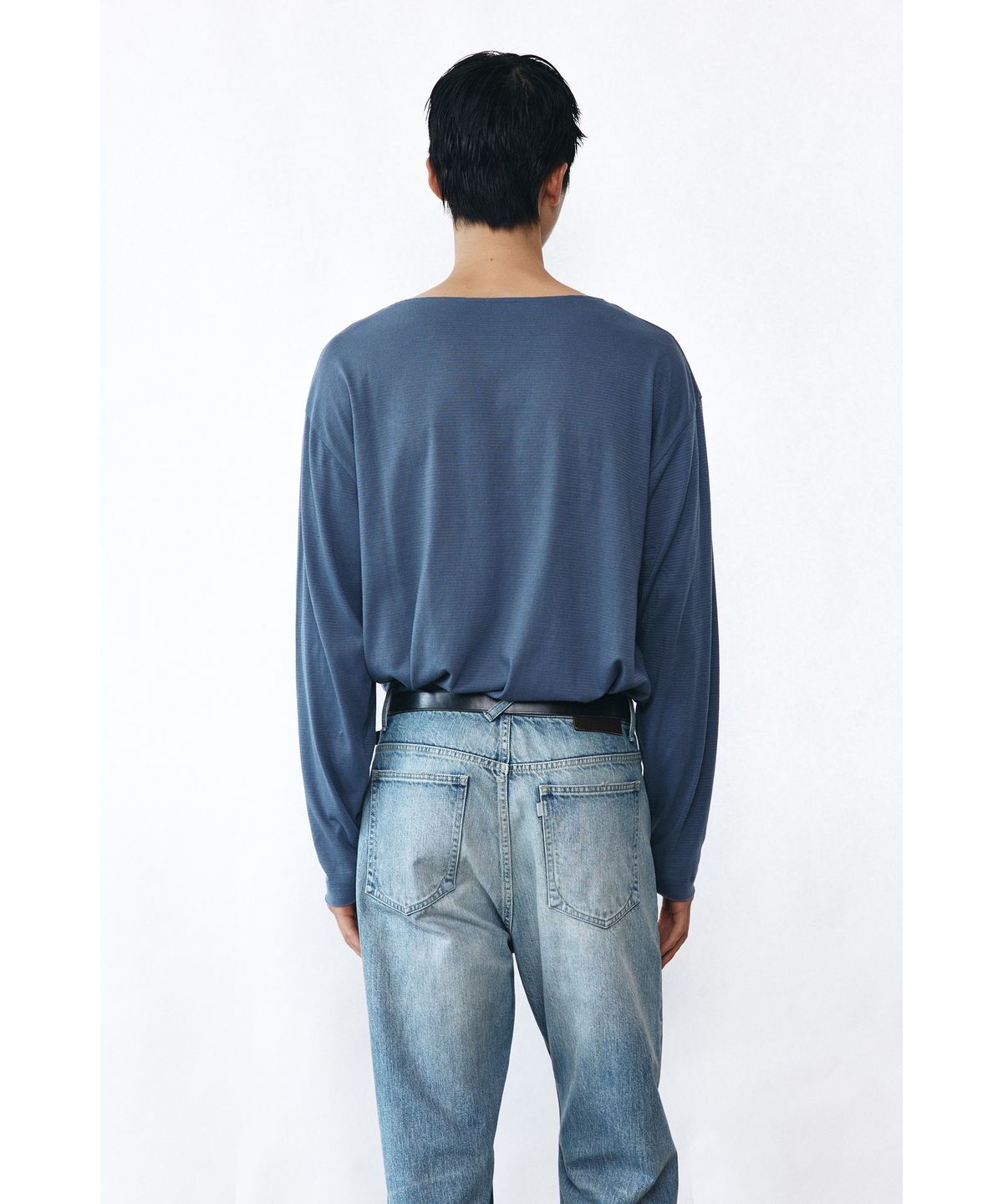 유스(YOUTH) Boat-neck Stripe T-shirt - Blue