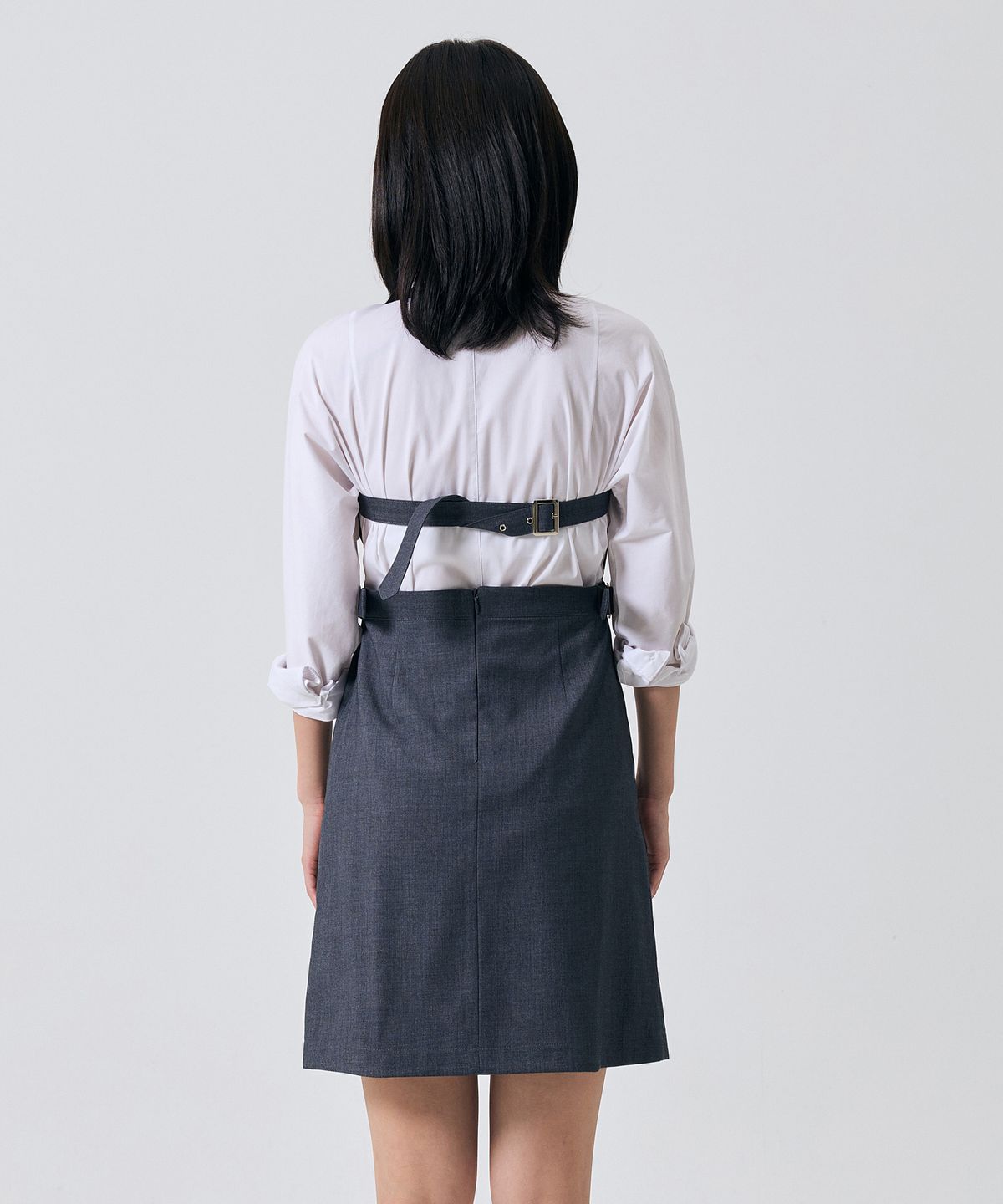 아리킴(ARIKIM) ASTRAL BUCKLE MINI DRESS / CHARCOAL