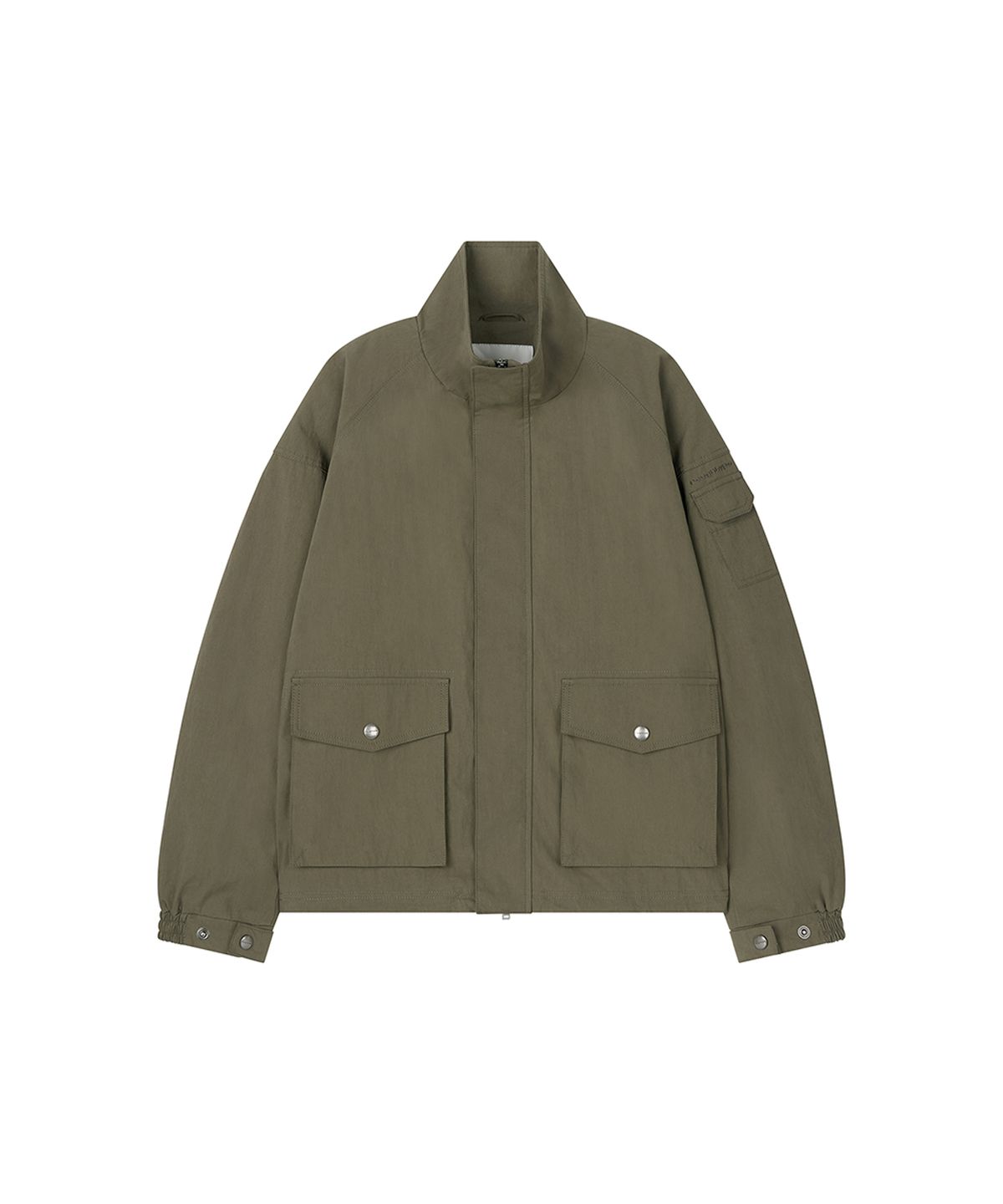 로타입(ROUGHTYPE) High-neck Cotton Safari Jacket - Khaki