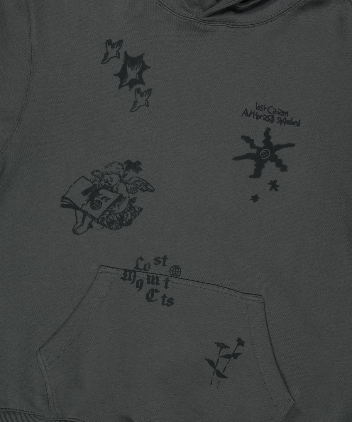 엘엠씨(LMC) STAMP GRAPHIC HOODIE charcoal