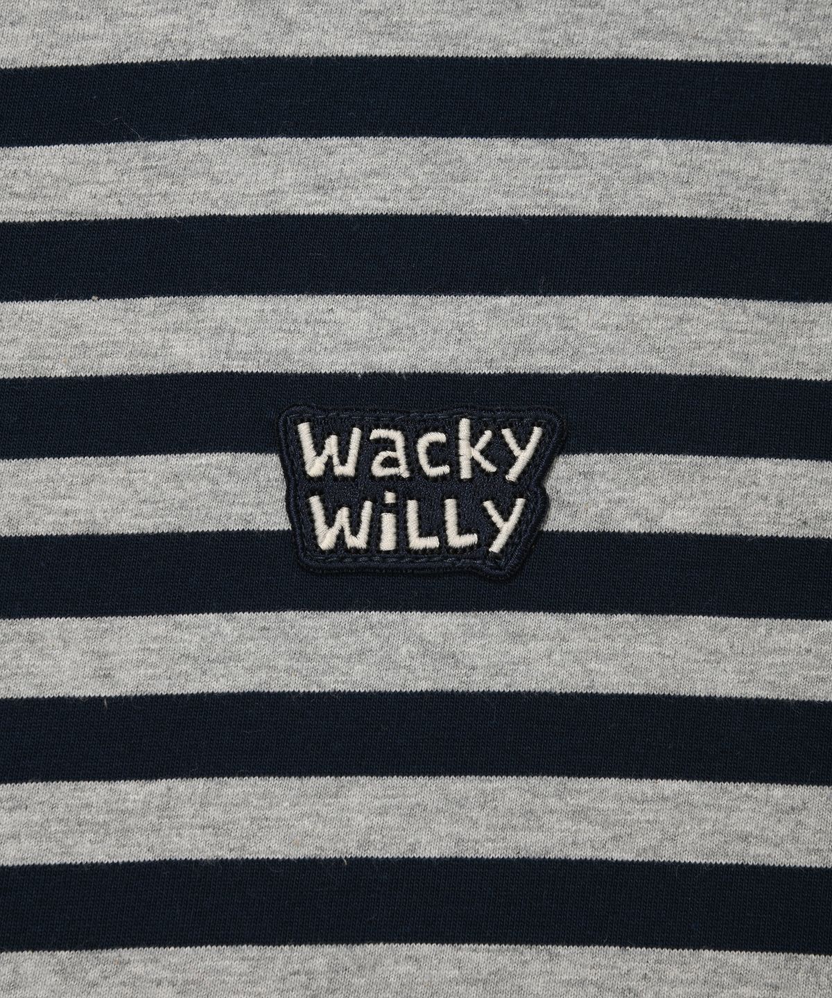 와키윌리(WACKY WILLY) 스몰 로고 스트라이프 롱슬리브 네이비