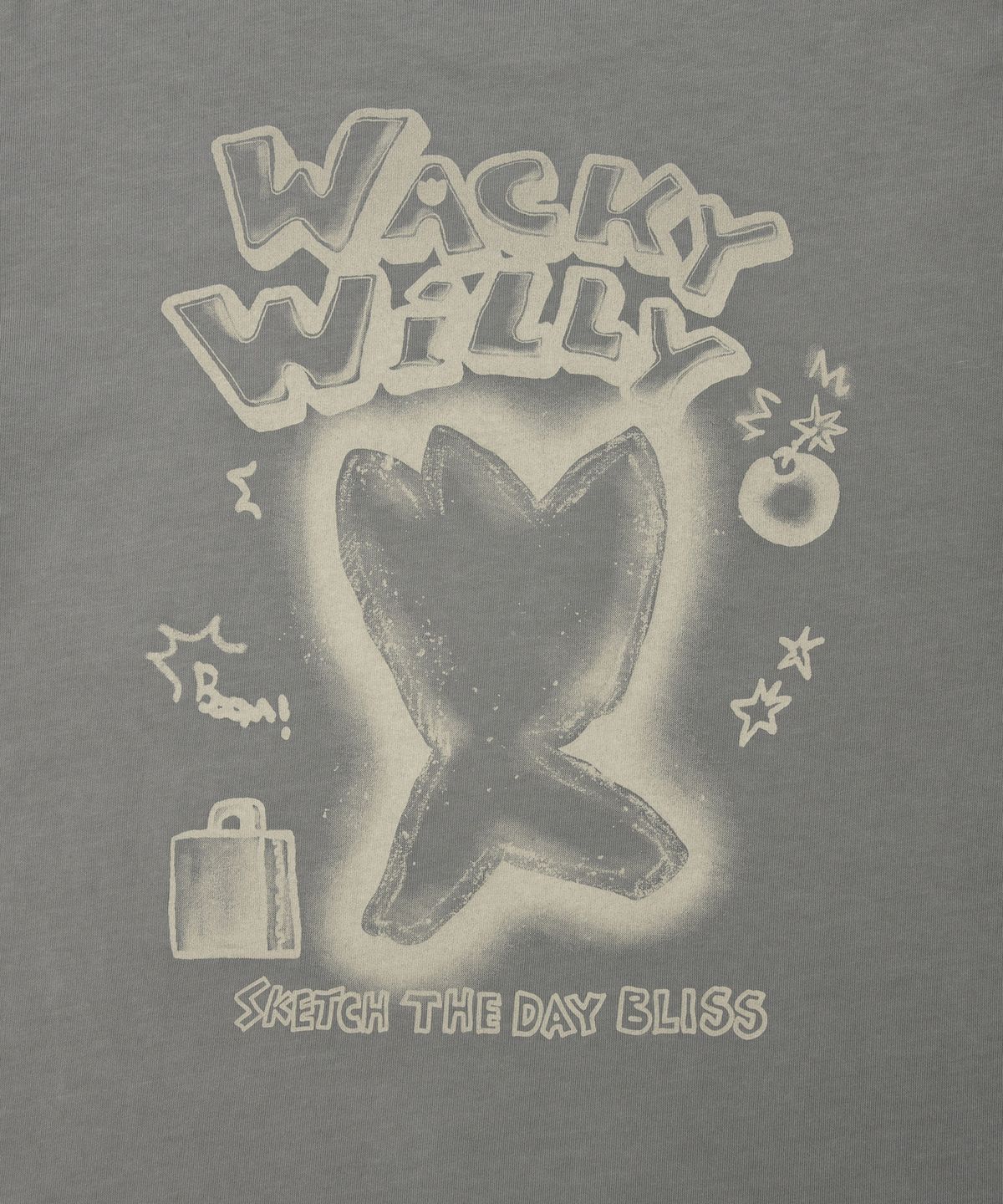 와키윌리(WACKY WILLY) 키키 붐 피그먼트 롱슬리브 그레이