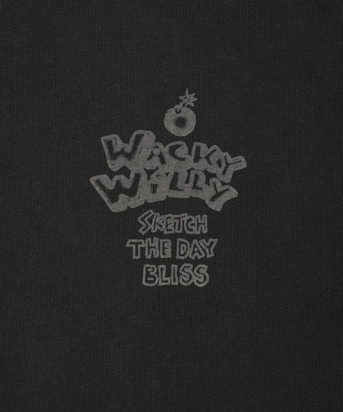 와키윌리(WACKY WILLY) 키키 붐 피그먼트 롱슬리브 차콜