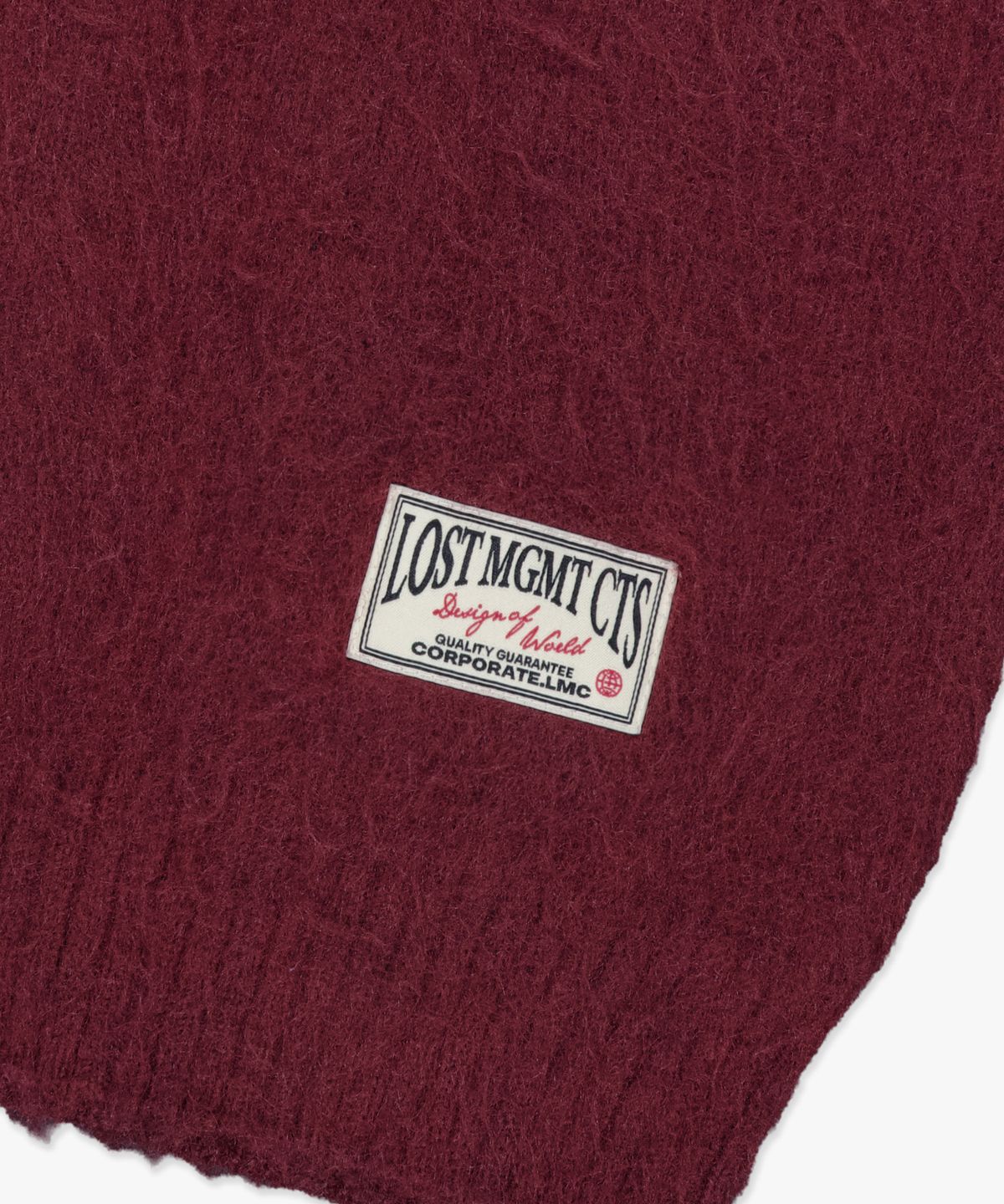 엘엠씨(LMC) GOTHIC LOGO BRUSH ROUND KNIT burgundy
