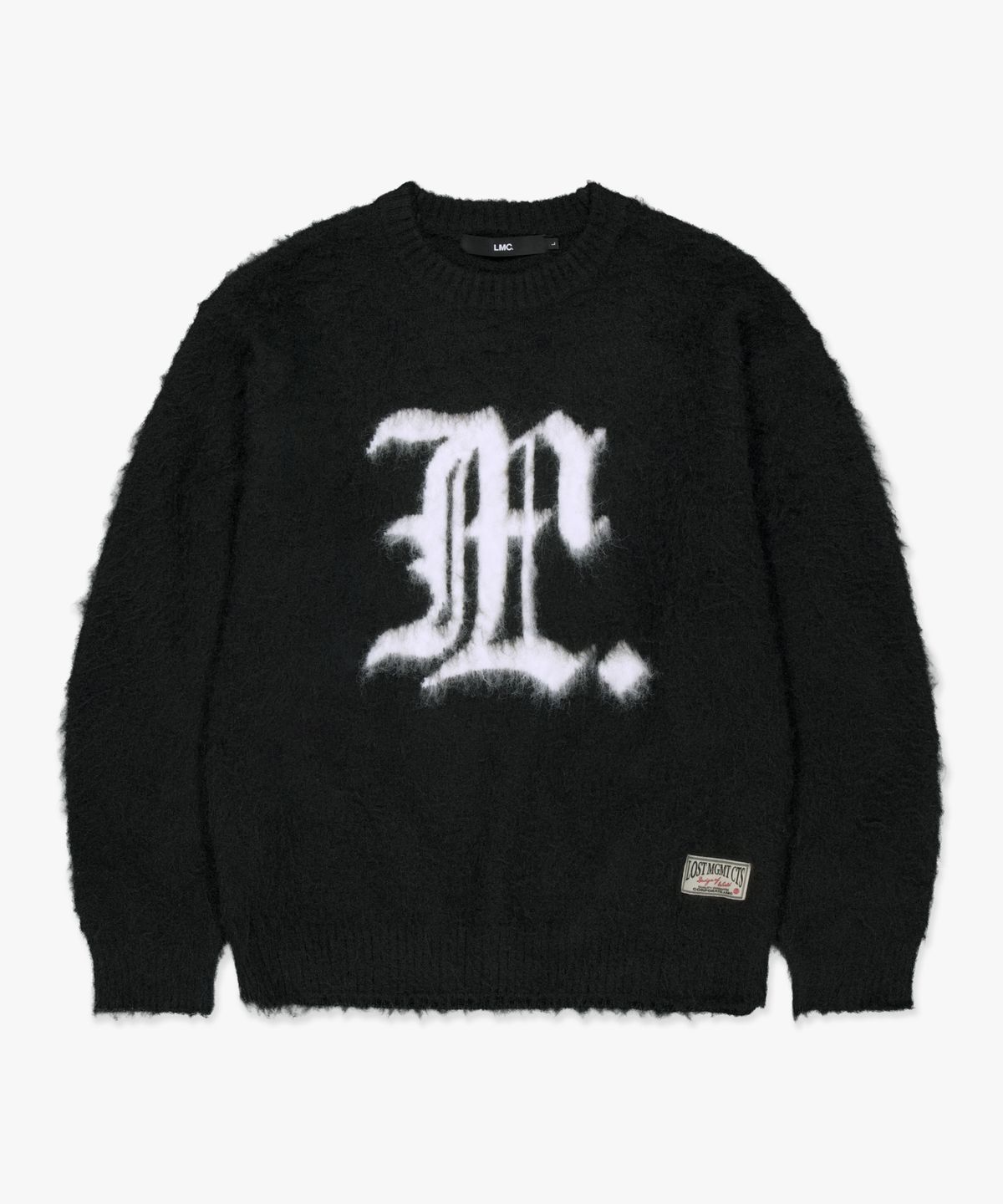 엘엠씨(LMC) GOTHIC LOGO BRUSH ROUND KNIT black