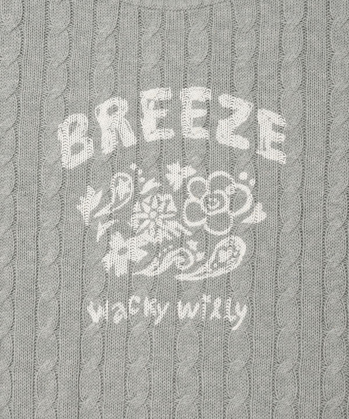 와키윌리(WACKY WILLY) 우먼스 빅릴리 그래픽 풀오버 그레이