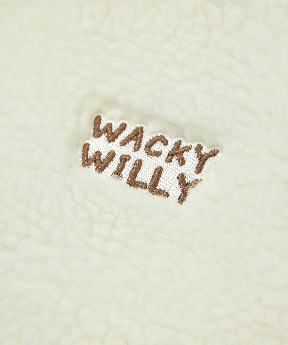 와키윌리(WACKY WILLY) 우먼스 플러피 플리스 버튼업 자켓 크림
