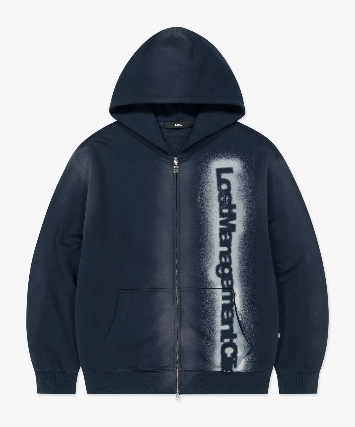 엘엠씨(LMC) SUNFADE BLUR LOGO HOODIE ZIP-UP navy