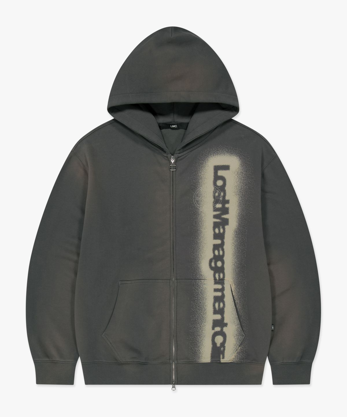 엘엠씨(LMC) SUNFADE BLUR LOGO HOODIE ZIP-UP charcoal