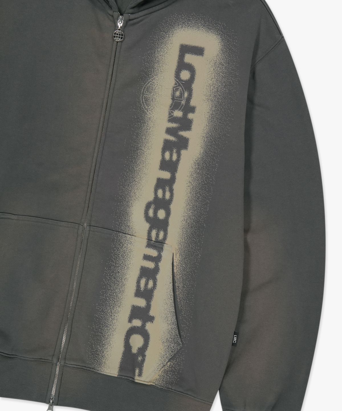 엘엠씨(LMC) SUNFADE BLUR LOGO HOODIE ZIP-UP charcoal