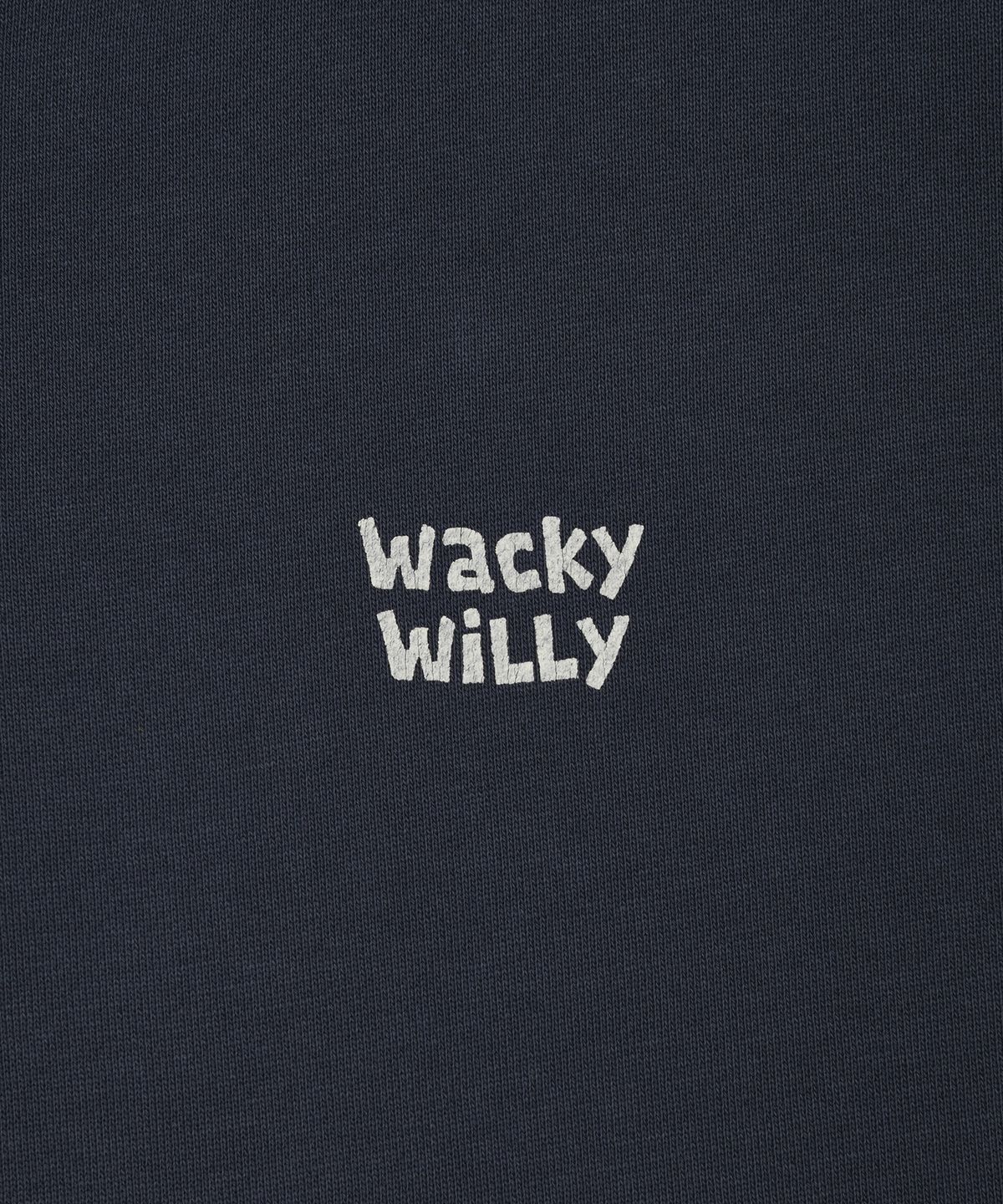 와키윌리(WACKY WILLY) 레이스업 스몰 로고 후드 네이비