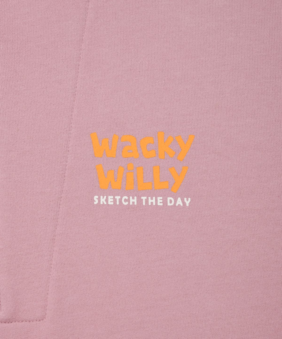 와키윌리(WACKY WILLY) 하프 집업 맨투맨 핑크