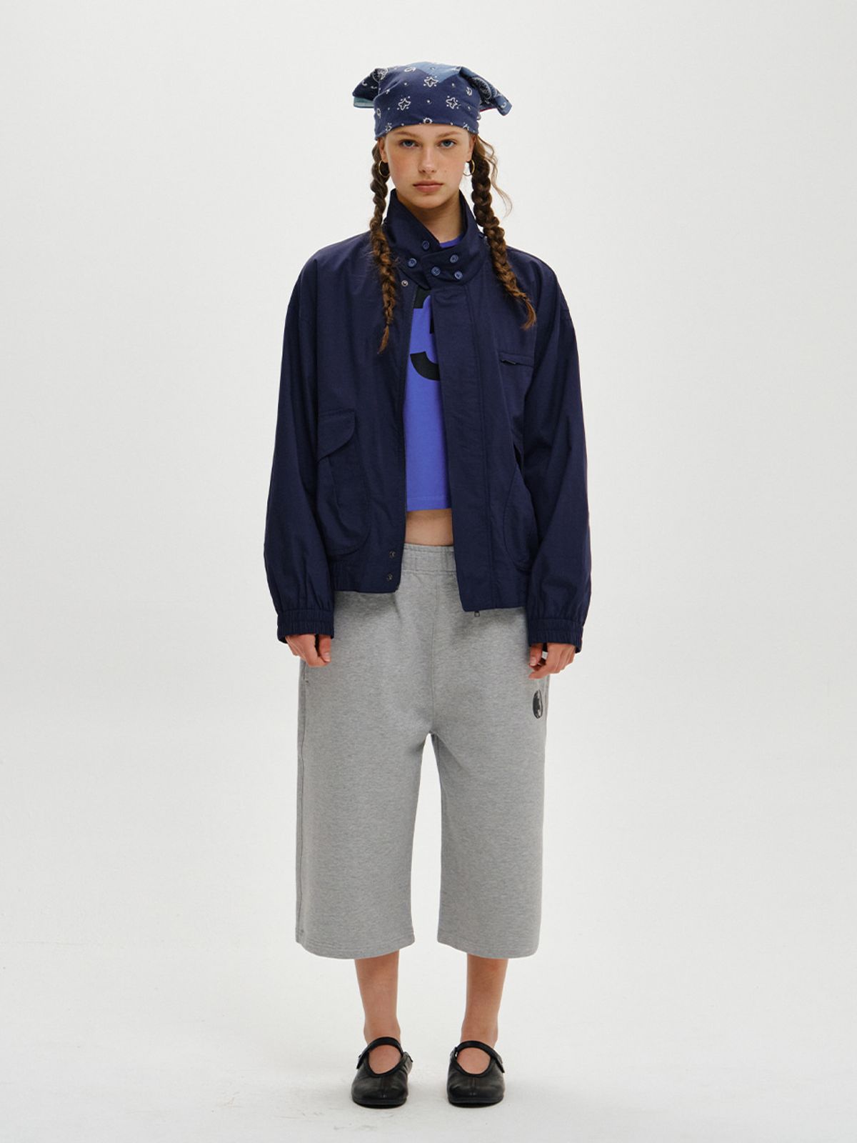 플리즈프로젝트(PLZPROJECT) 3 SWEAT BERMUDA PANTS, MELANGE GRAY