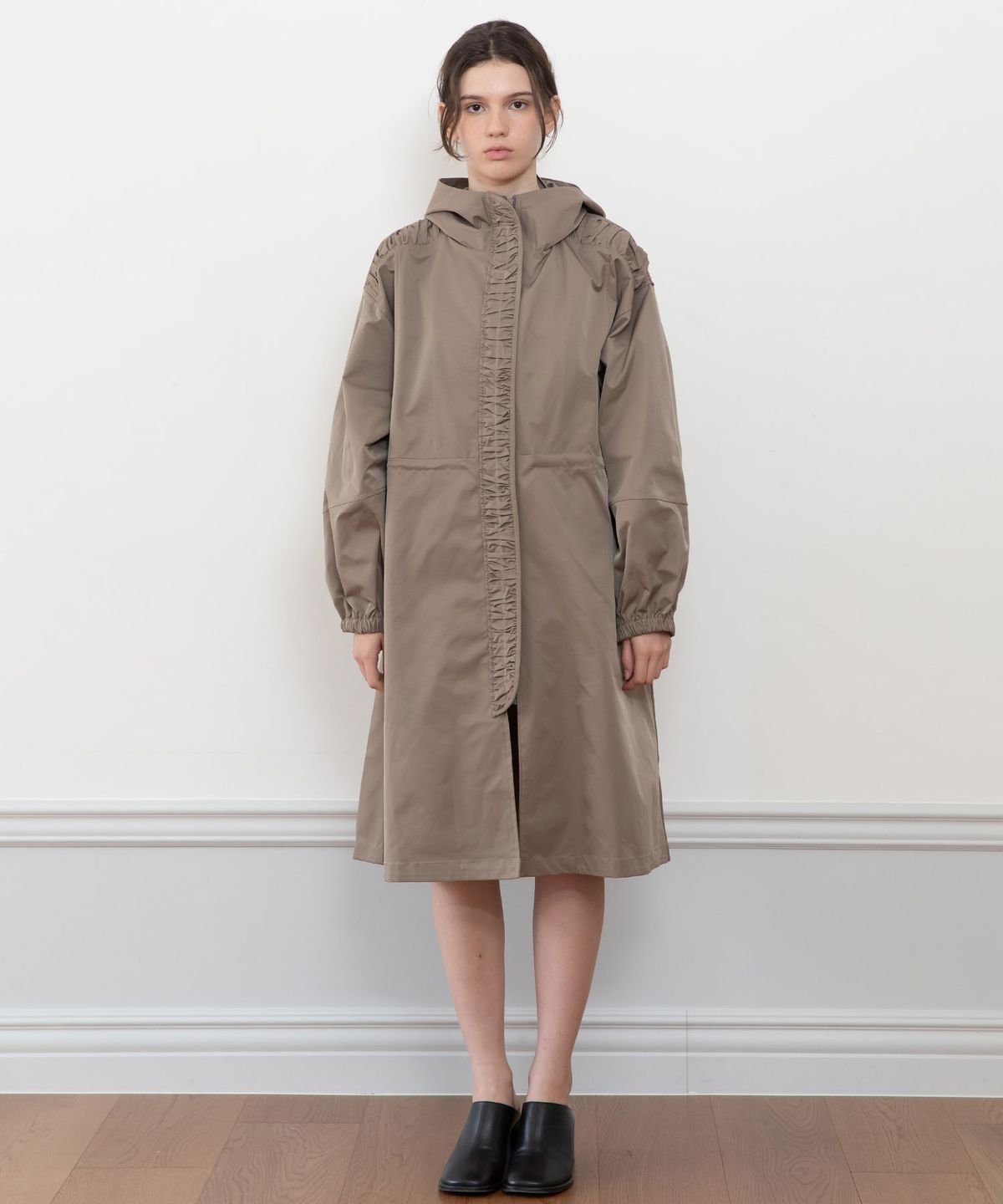 제이마크뉴욕(JMARKNEWYORK) Hooded shirring outer_2color