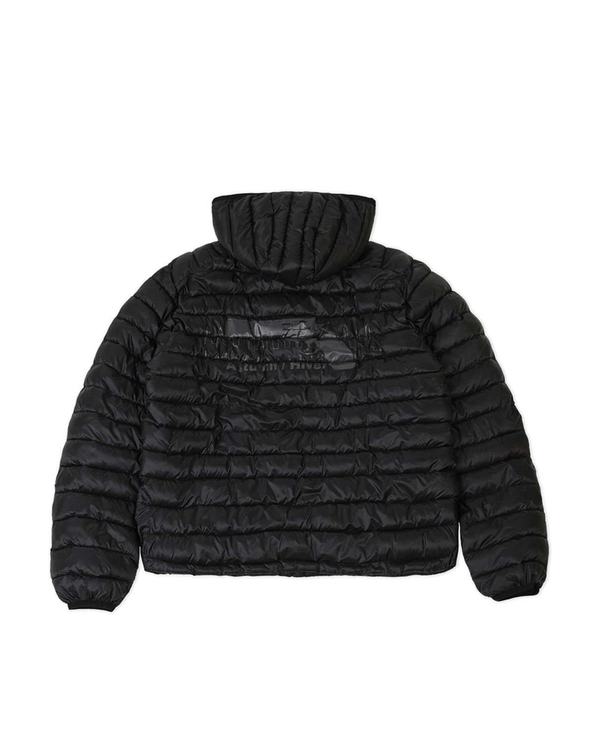 더뮤지엄비지터(THEMUSEUMVISITOR) REVOLVER THINSULATE HOODED DIAGONAL ZIP JACKET (BLACK)