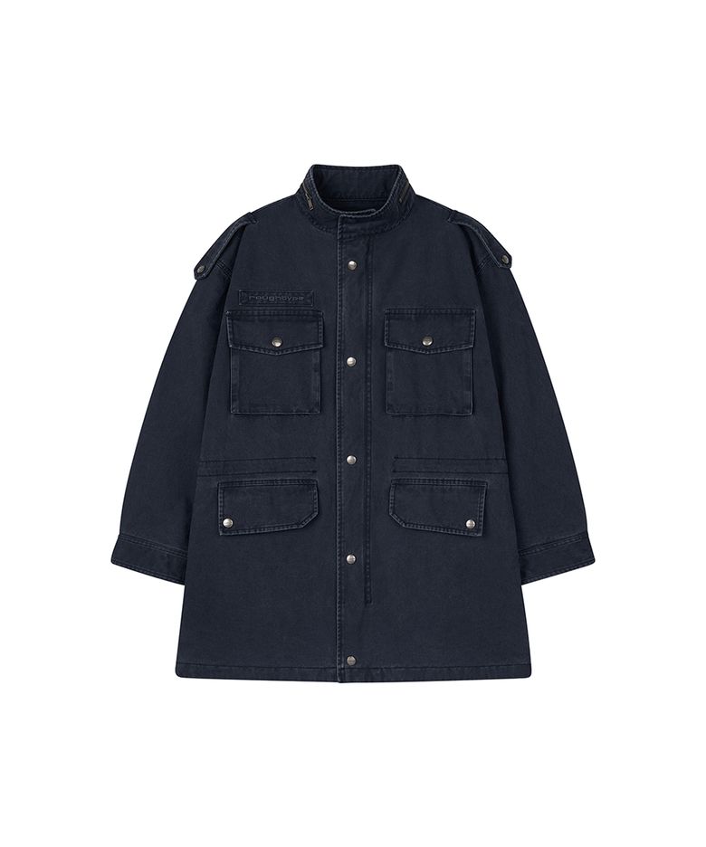 Washed Safari Mid Jacket - Navy