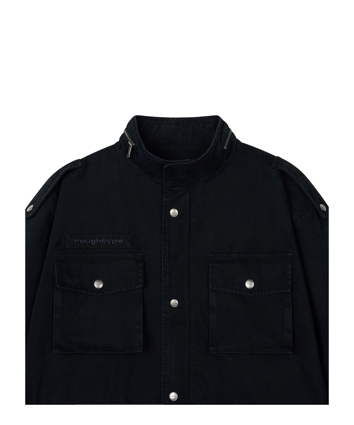 로타입(ROUGHTYPE) Washed Safari Mid Jacket - Black
