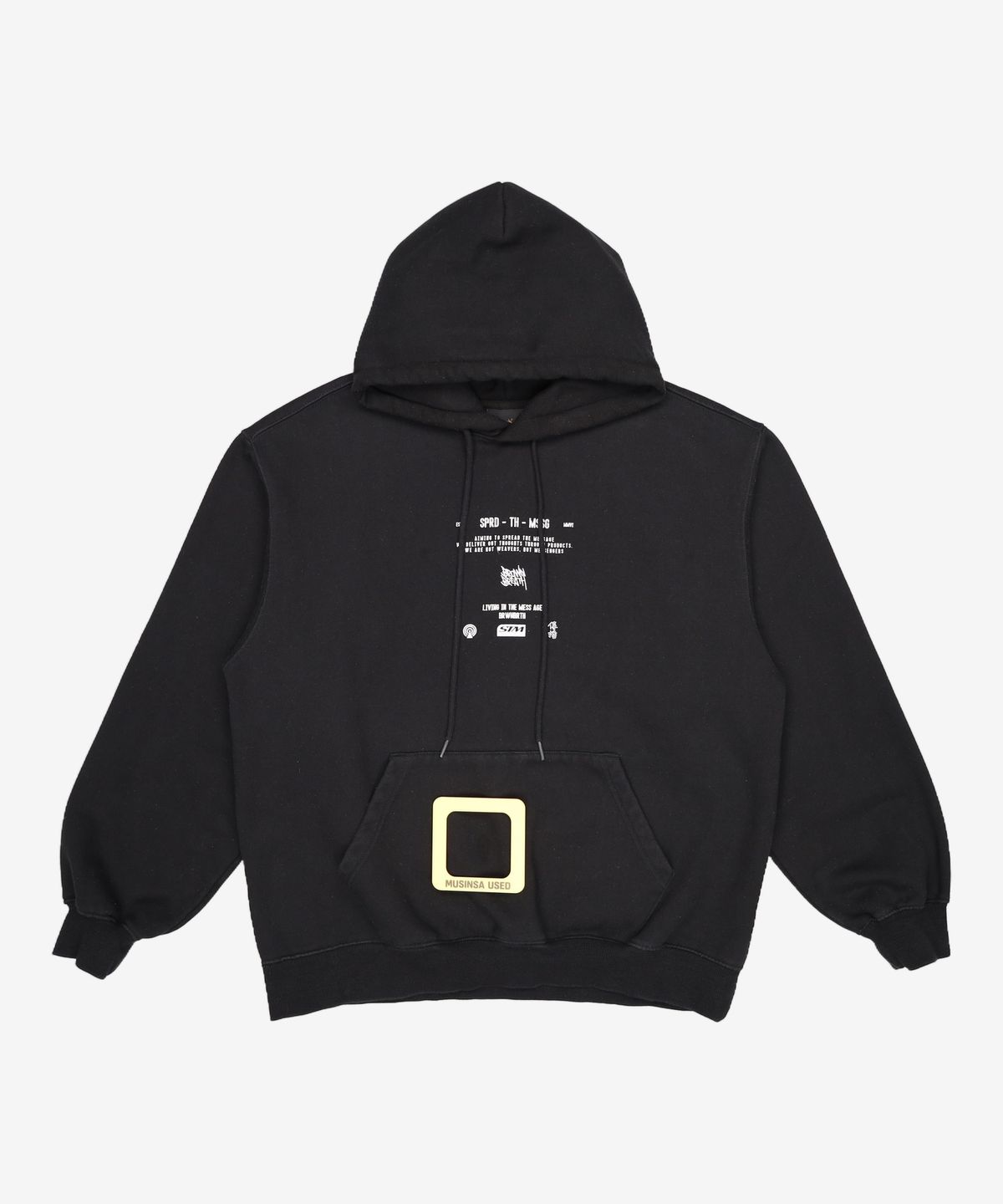 브라운브레스(BROWNBREATH) SIGNAL TAG HOODIE - BLACK L