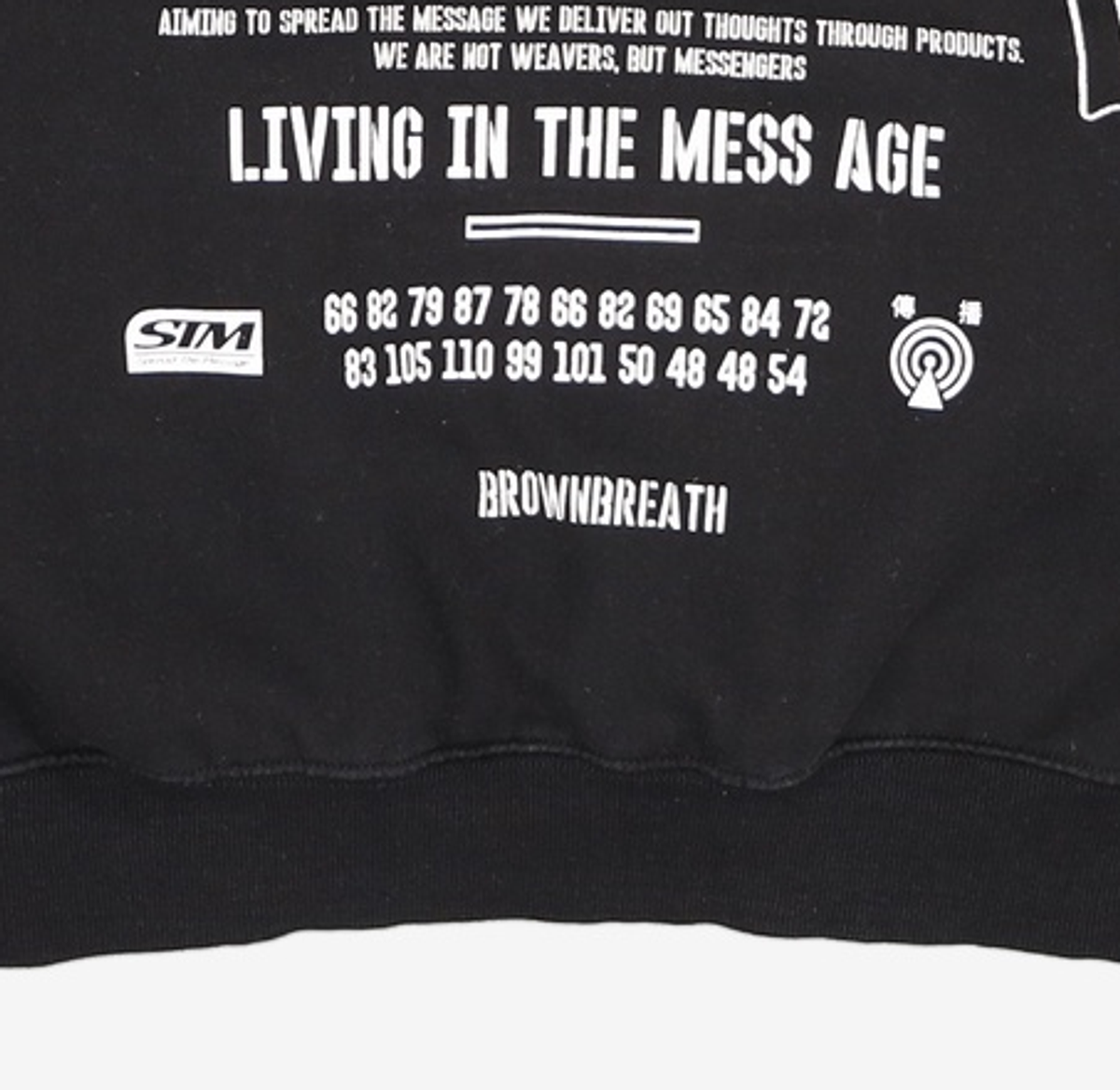 브라운브레스(BROWNBREATH) SIGNAL TAG HOODIE - BLACK L