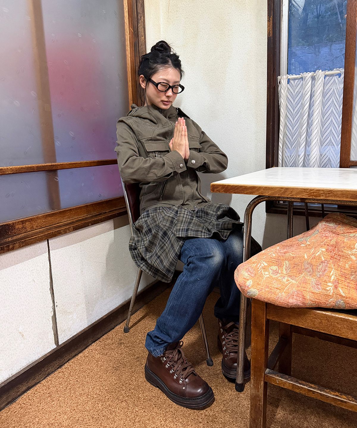 로타입(ROUGHTYPE) Double-belt Pleated Skirt - Beige