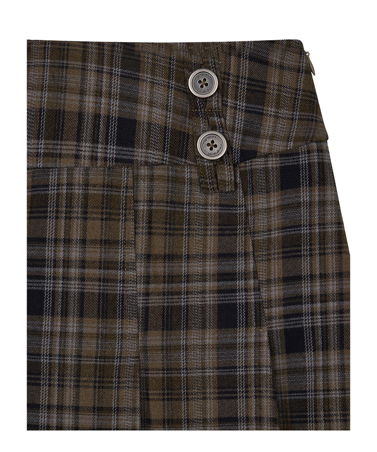 로타입(ROUGHTYPE) Double-belt Pleated Skirt - Beige