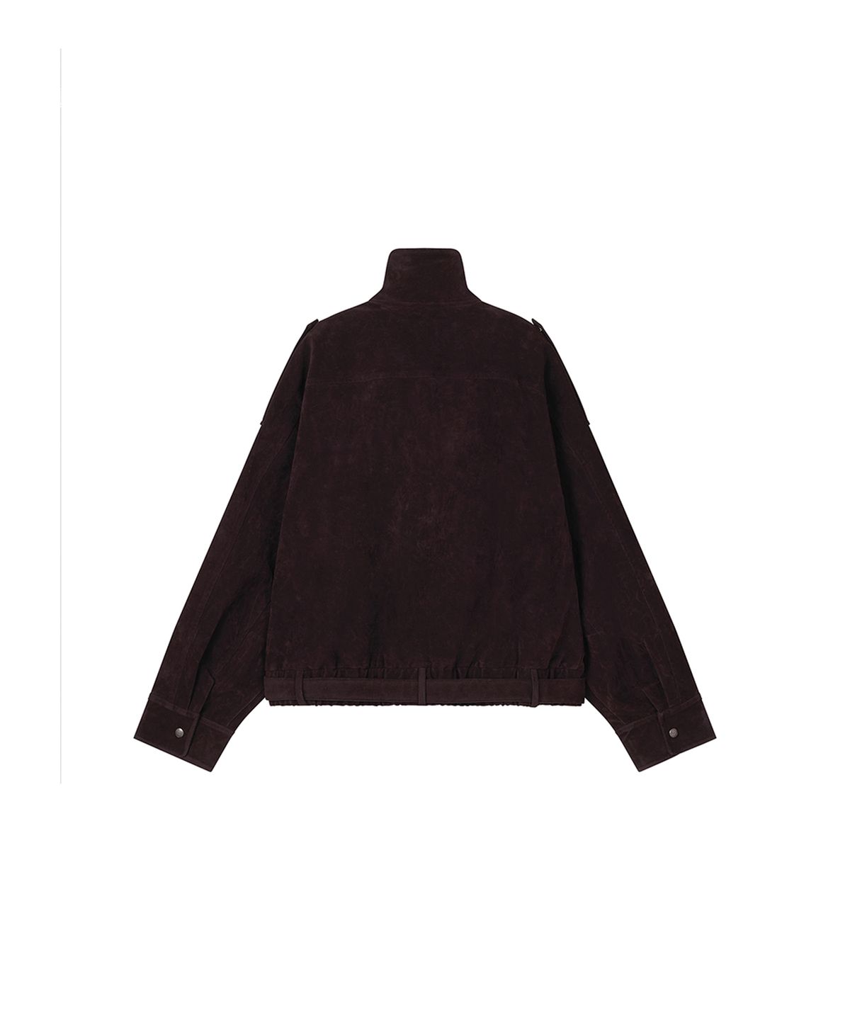 로타입(ROUGHTYPE) High-neck Suede Leather Jacket - Burgundy