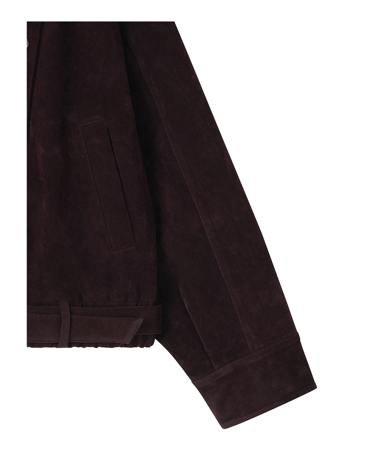 로타입(ROUGHTYPE) High-neck Suede Leather Jacket - Burgundy