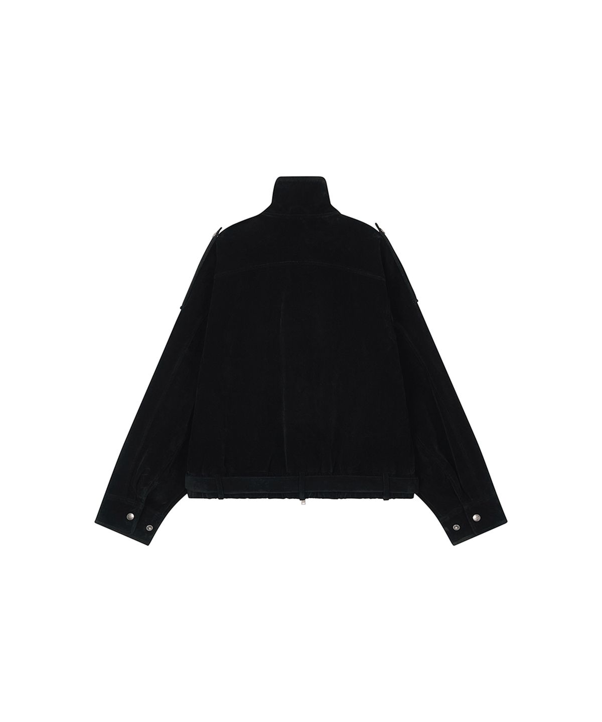 로타입(ROUGHTYPE) High-neck Suede Leather Jacket - Black