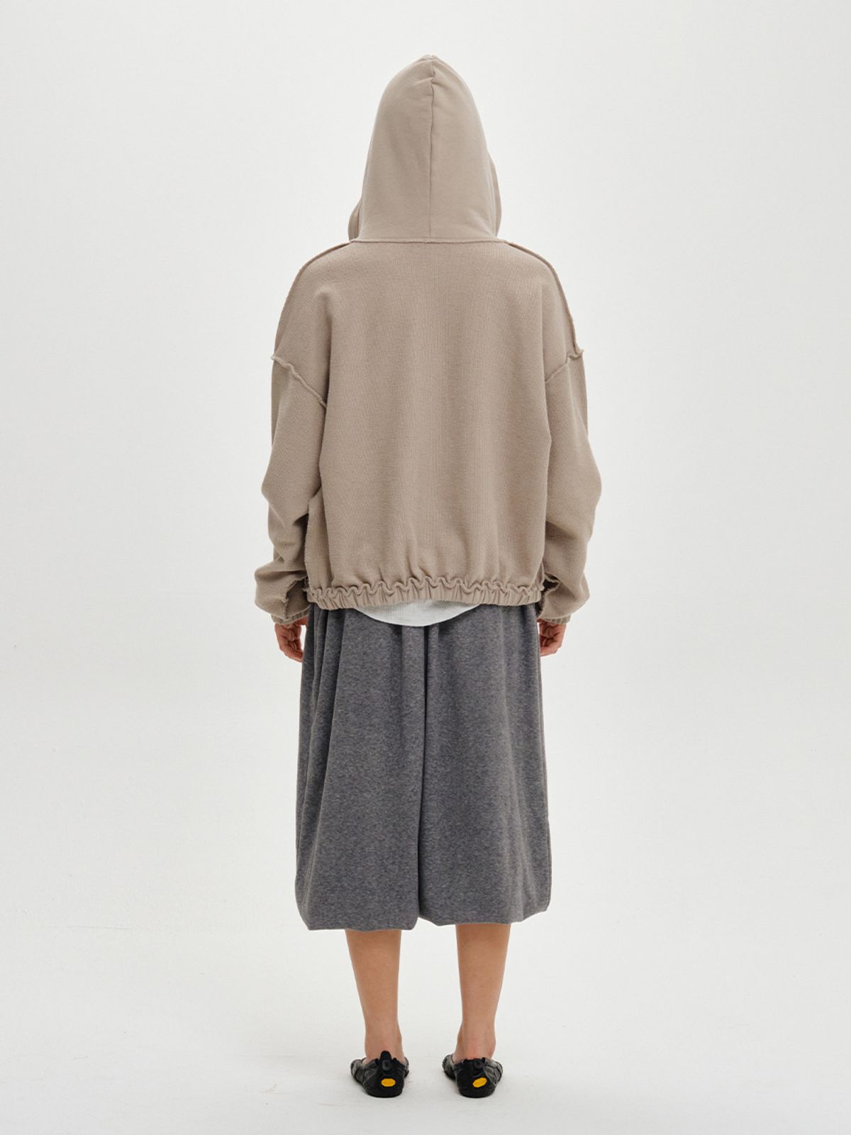 플리즈프로젝트(PLZPROJECT) REVERSE SWEAT HOOD ZIP-UP, MUTE BEIGE