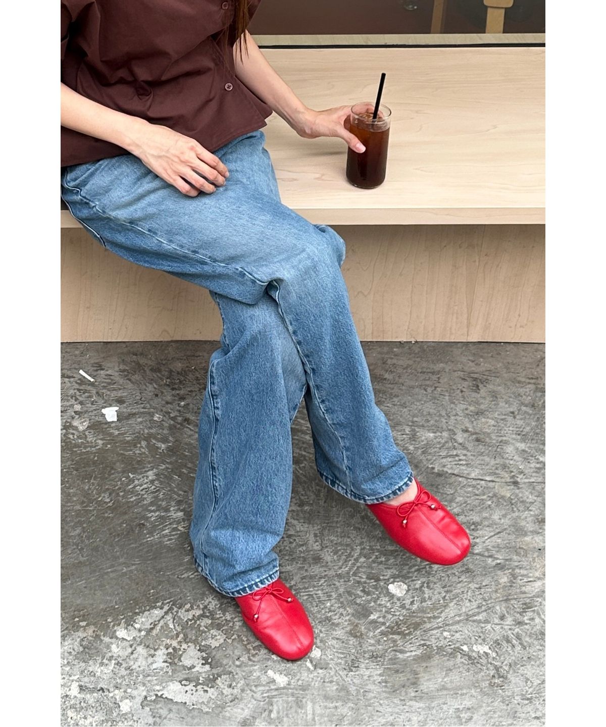 슈콤마보니(SUECOMMA BONNIE) Moment basic flats(red)_DG1DA26520RED