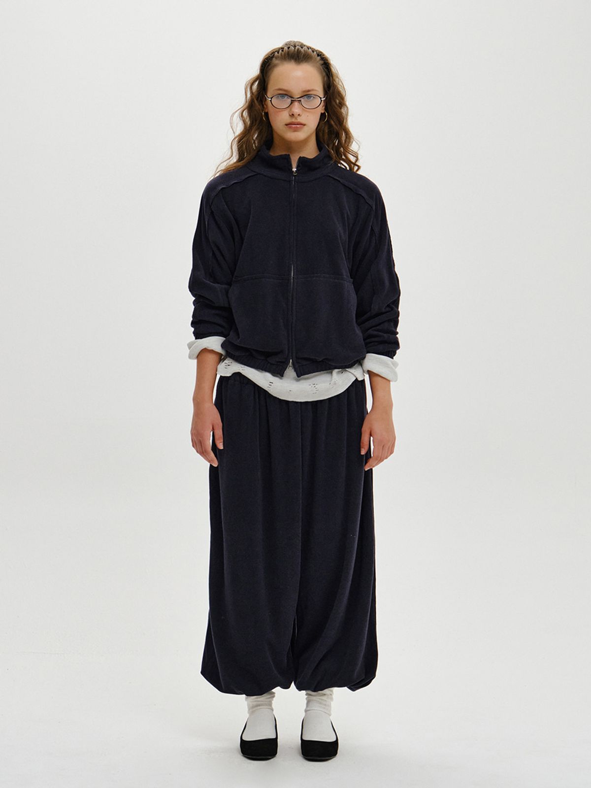 플리즈프로젝트(PLZPROJECT) TERRY TRACK JACKET, NAVY