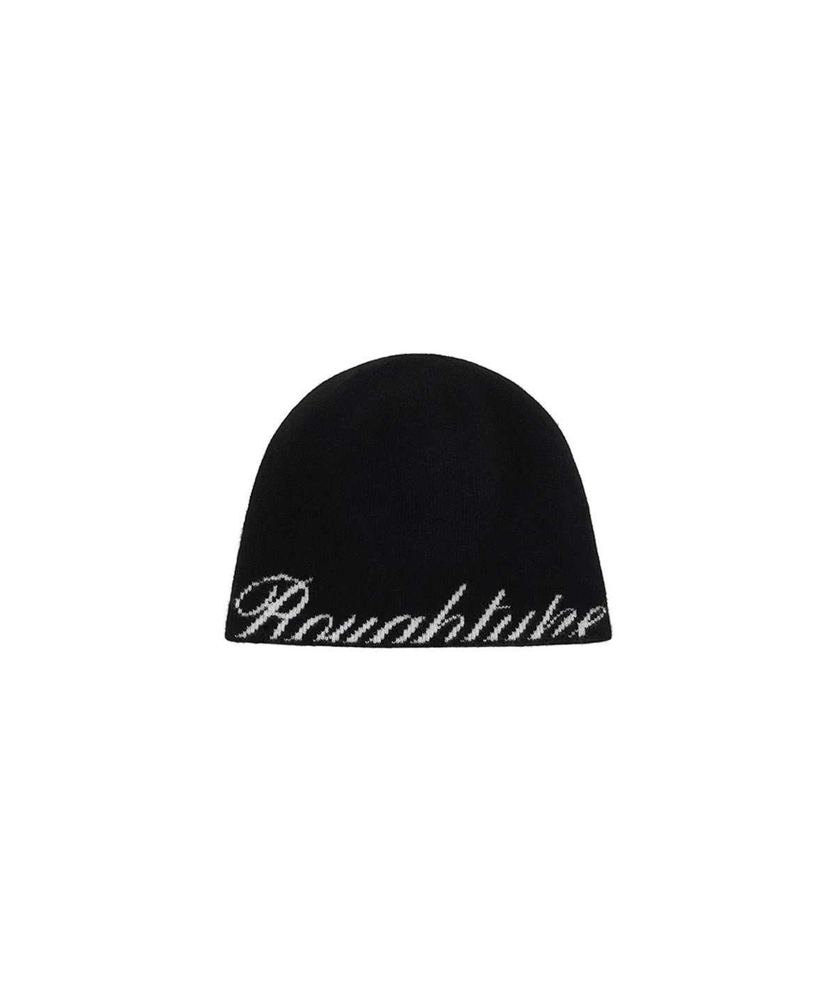 로타입(ROUGHTYPE) Basic Jacquard Logo Beanie - Black