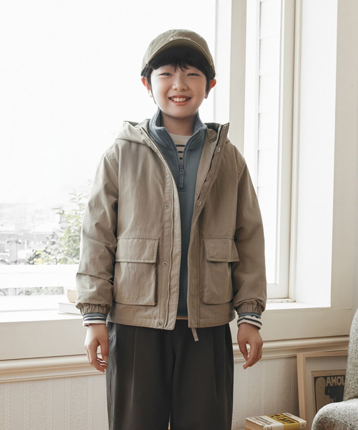 스노우피크 어패럴(SNOWPEAK APPAREL) 키즈 클랜드 자켓 (S26FKDJK80) Beige