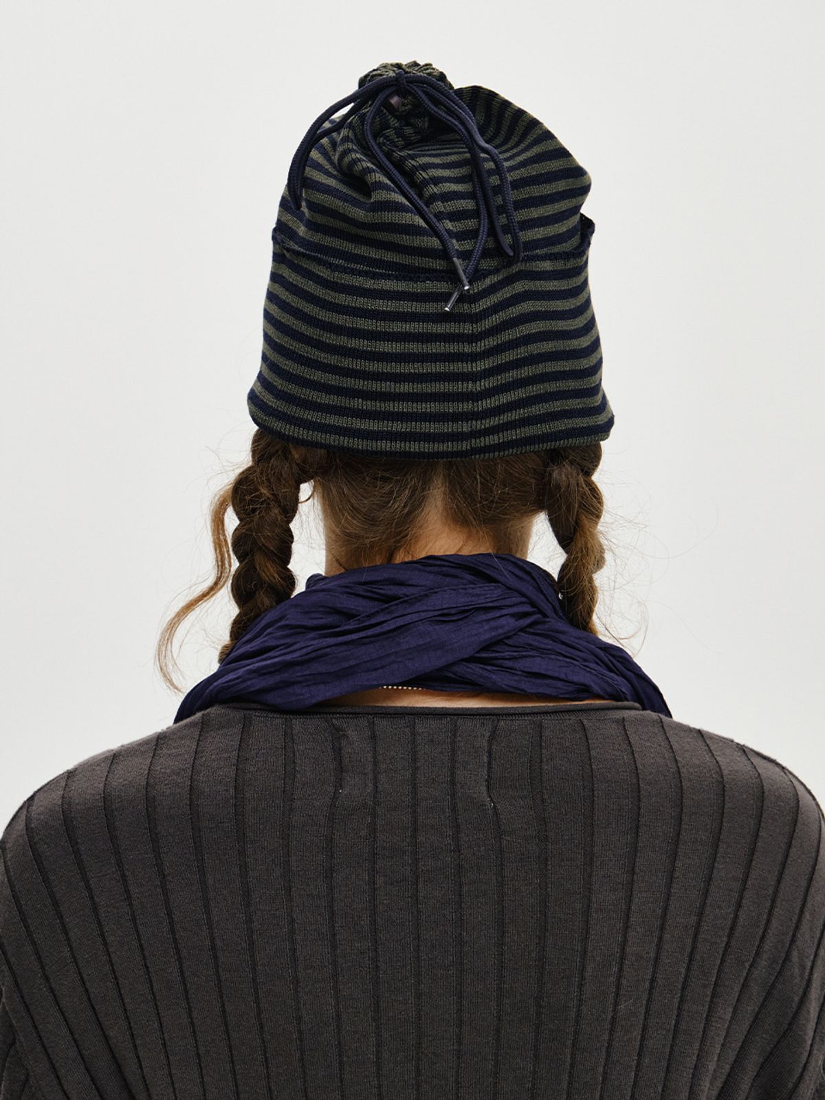 플리즈프로젝트(PLZPROJECT) TWO-WAY STRING BEANIE, CHARCOAL