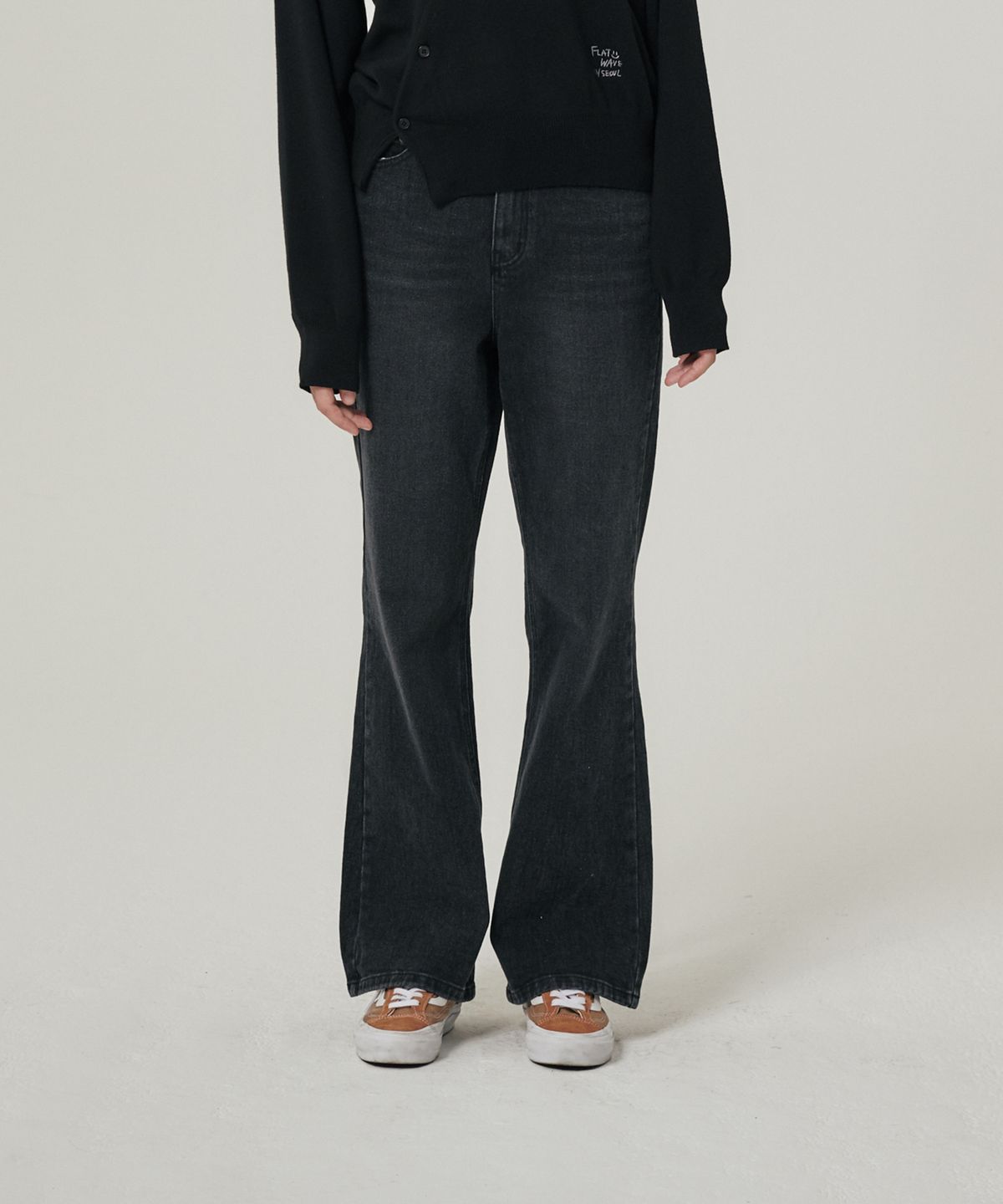 플랫웨이브 인 서울(FLATWAVE IN SEOUL) Ryva Bootcut Denim Black