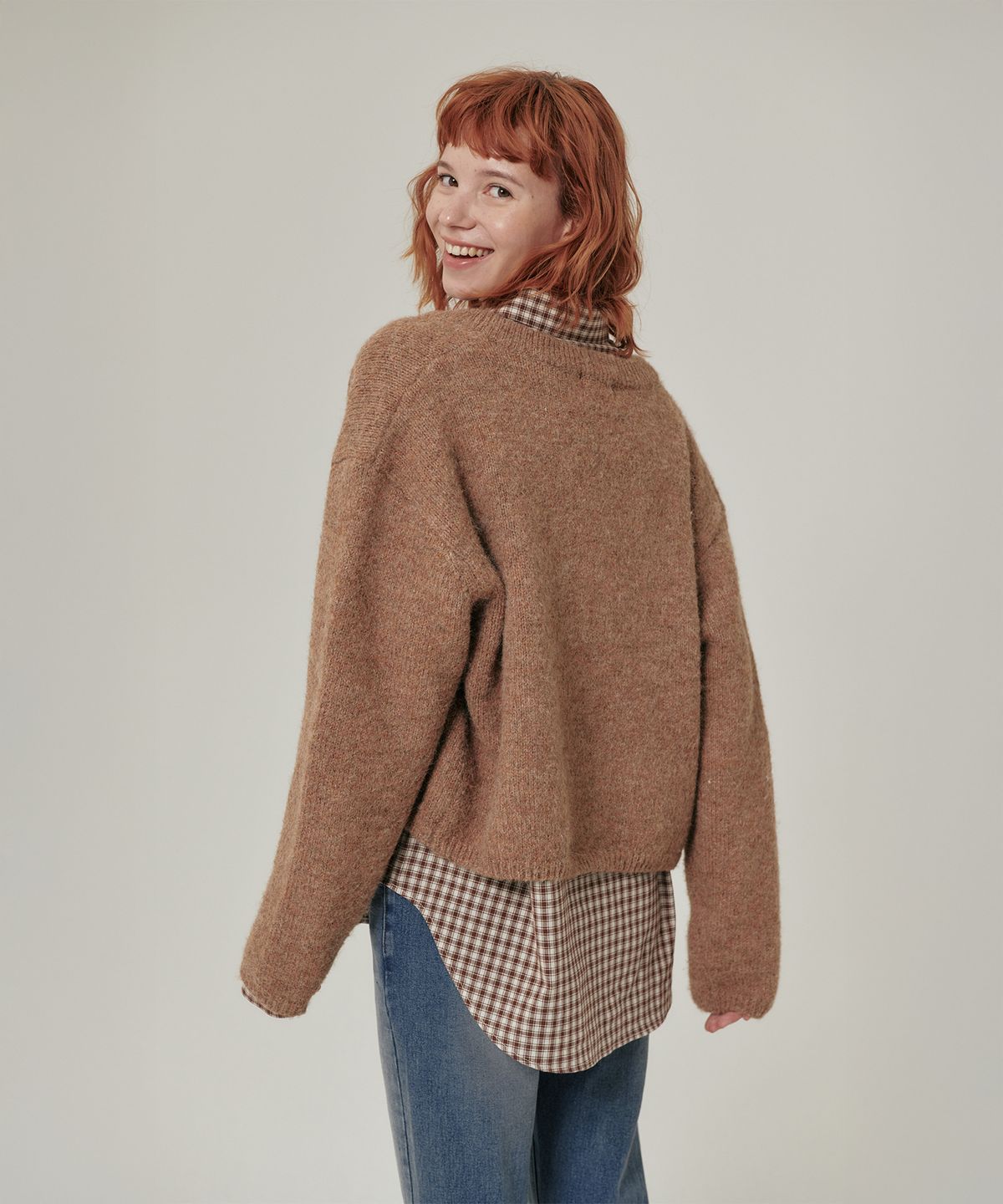 플랫웨이브 인 서울(FLATWAVE IN SEOUL) Ebbe Mild Wool Cardigan Brown