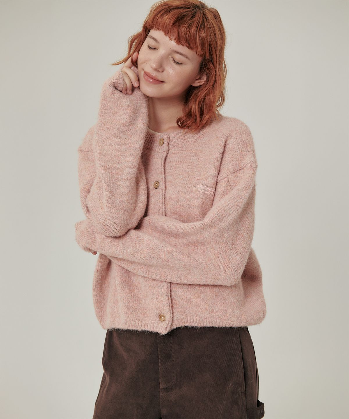 플랫웨이브 인 서울(FLATWAVE IN SEOUL) Ebbe Mild Wool Cardigan Pink