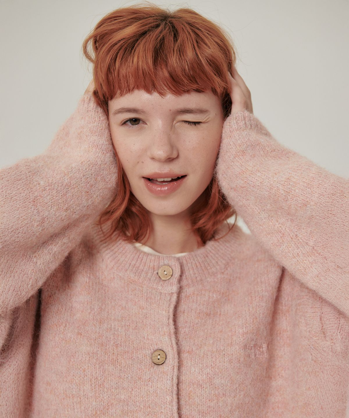 플랫웨이브 인 서울(FLATWAVE IN SEOUL) Ebbe Mild Wool Cardigan Pink