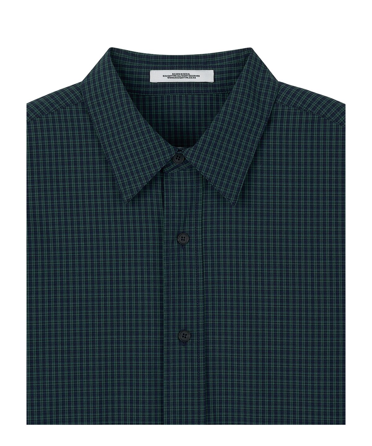로타입(ROUGHTYPE) Oversized Checkered Shirt - Green