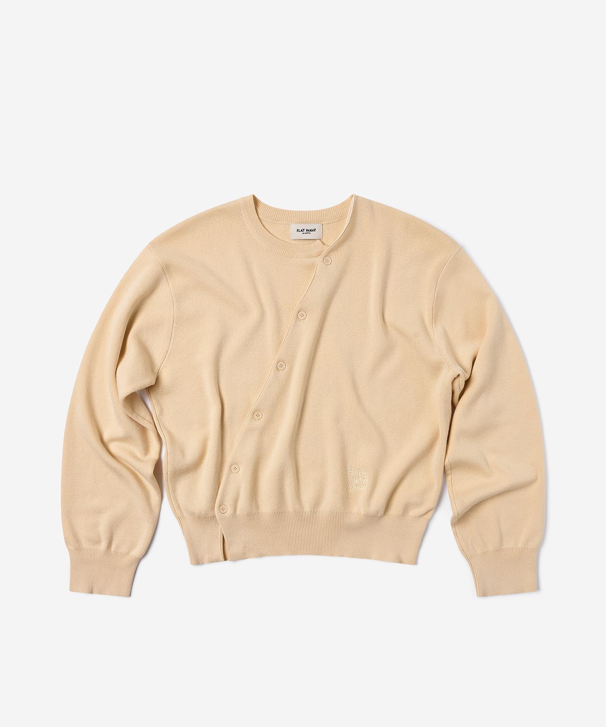 플랫웨이브 인 서울(FLATWAVE IN SEOUL) Floa Unbalanced Cardigan Butter