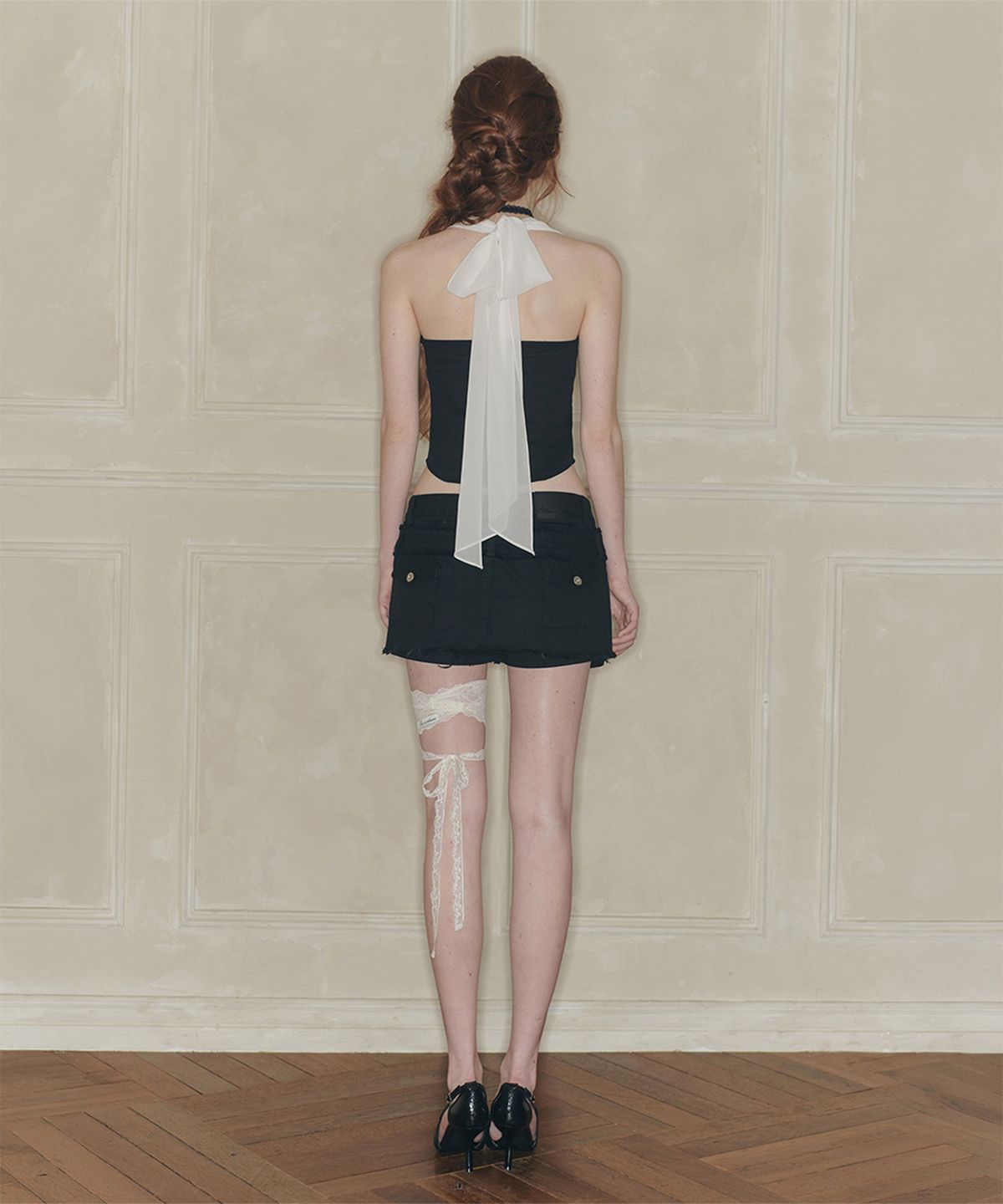 페인오어플레져(PAINORPLEASURE) DUSK LAYERED SKIRT black