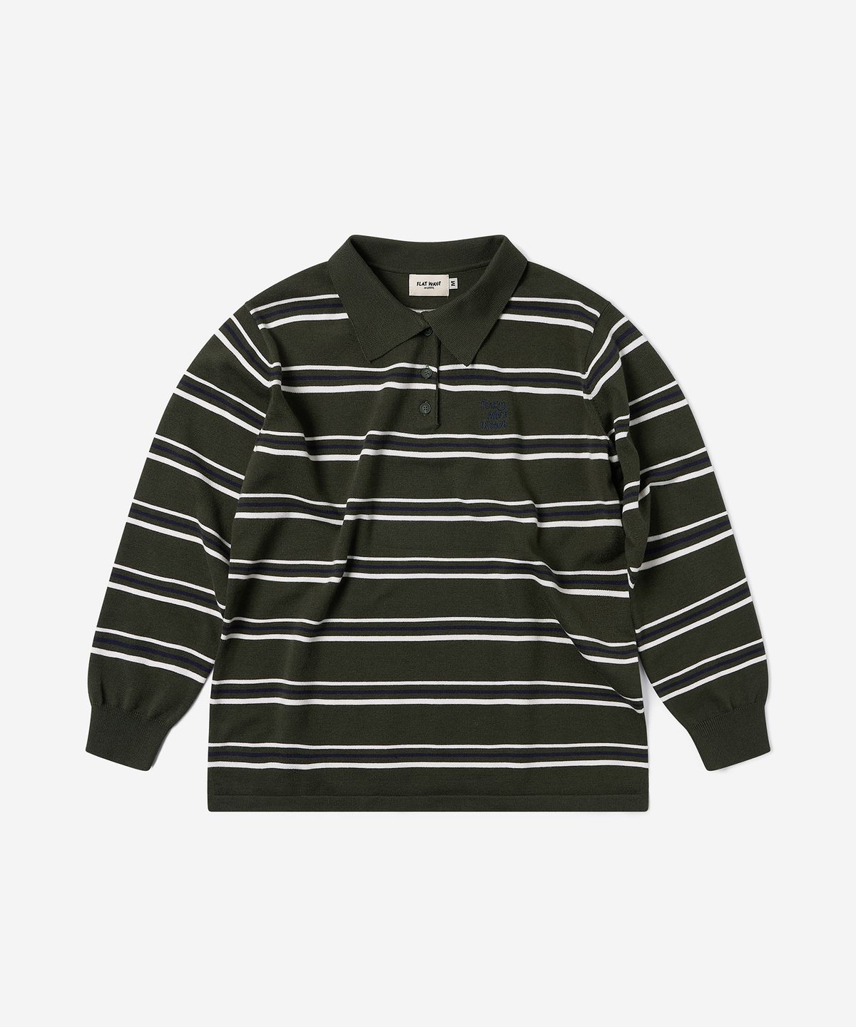 플랫웨이브 인 서울(FLATWAVE IN SEOUL) Oshen Stripe Pique Knit Khaki