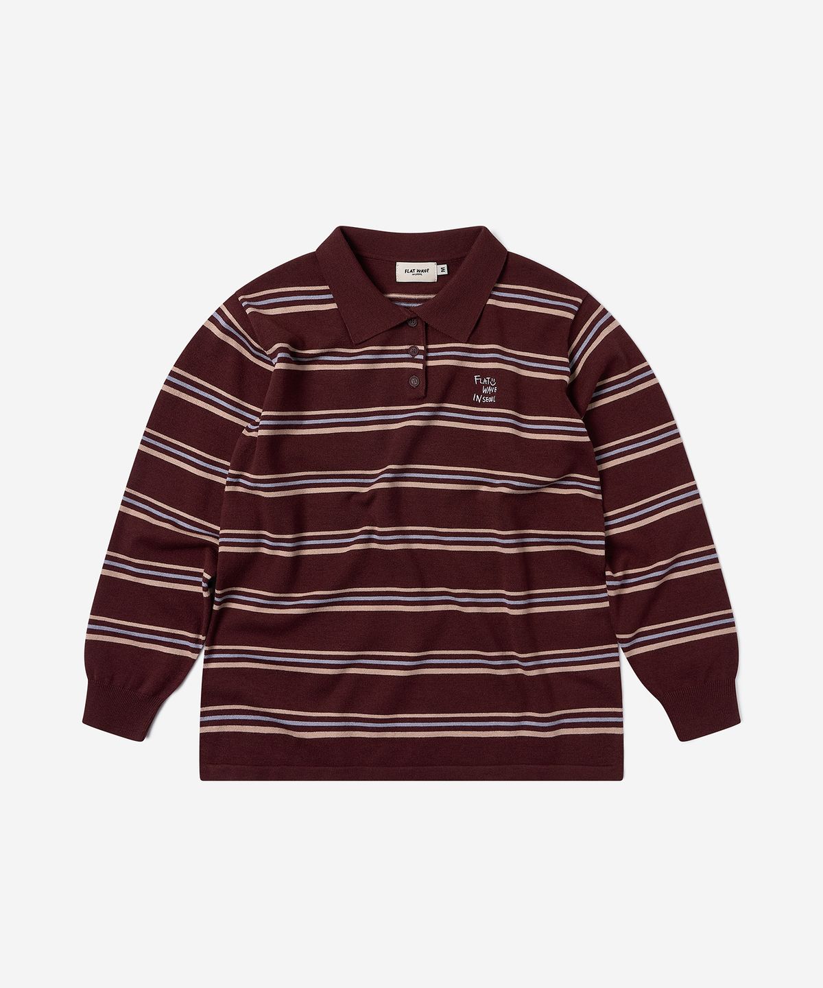 플랫웨이브 인 서울(FLATWAVE IN SEOUL) Oshen Stripe Pique Knit Brown