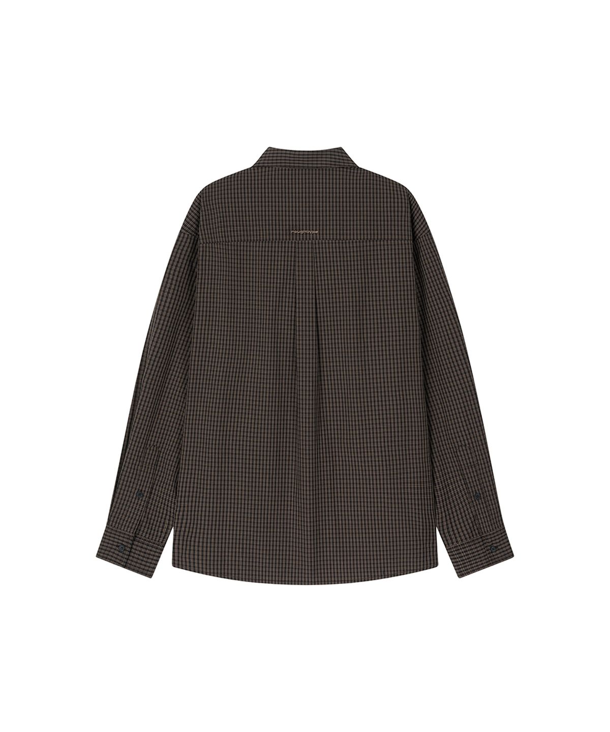로타입(ROUGHTYPE) Oversized Checkered Shirt - Beige