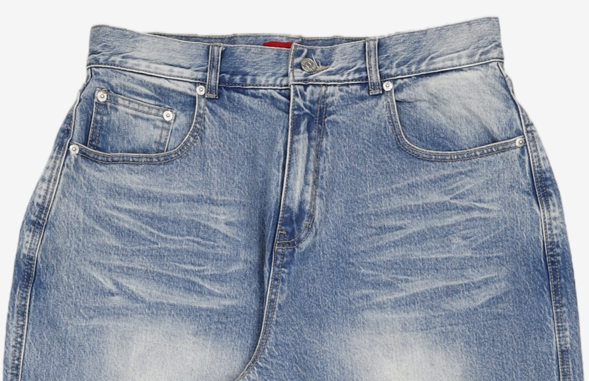 기철(KICHUL) WHITE LION NEW BAGGY DENIM PANTS (LIGHT BLUE) M