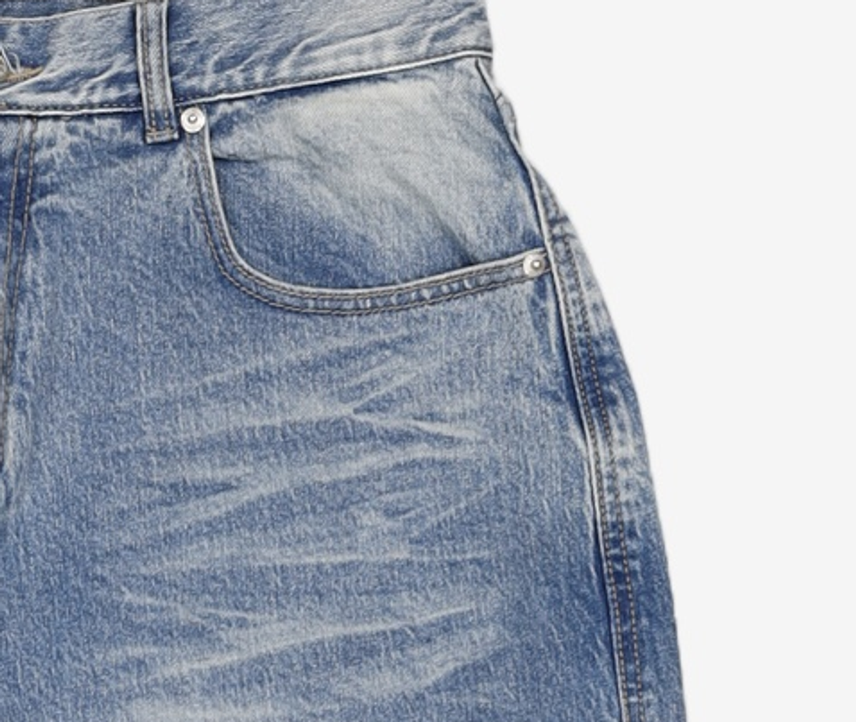 기철(KICHUL) WHITE LION NEW BAGGY DENIM PANTS (LIGHT BLUE) M