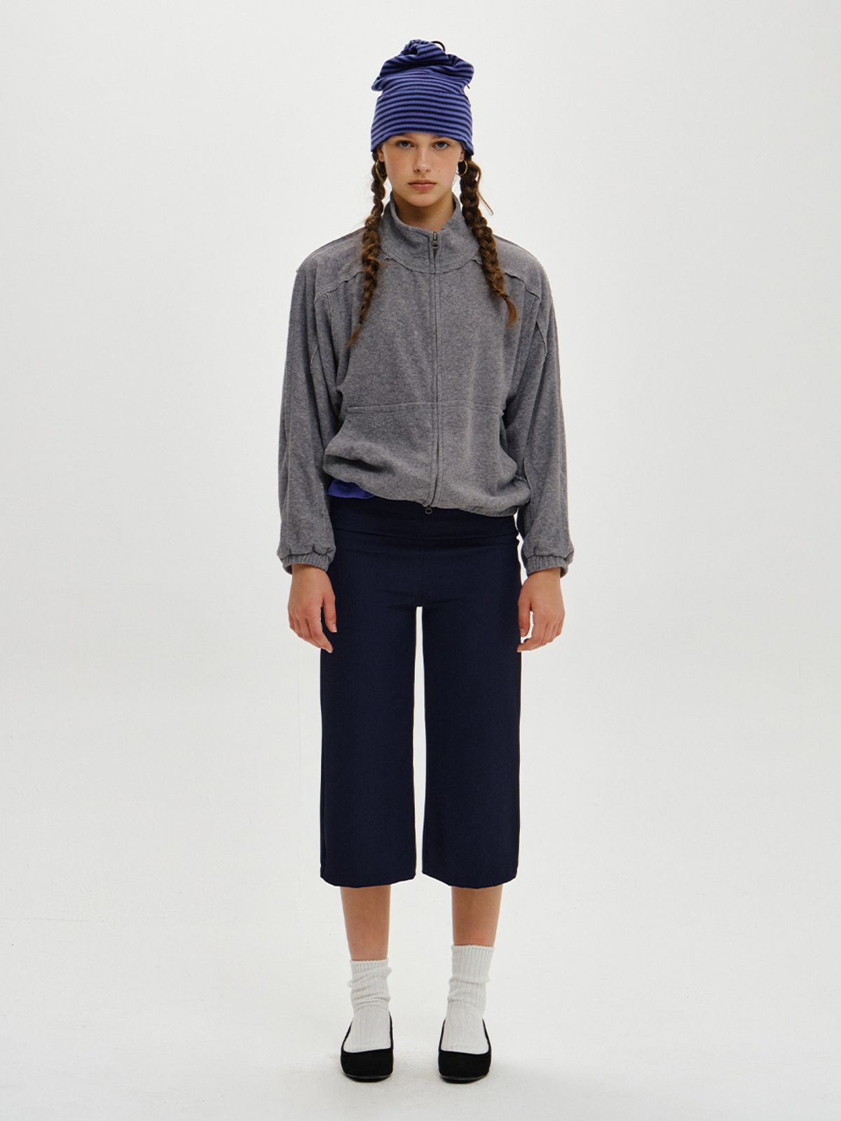 플리즈프로젝트(PLZPROJECT) HAILEY CAPRI PANTS, NAVY